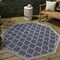 Jonathan Y Trebol Moroccan Trellis Textured Weave Navy/Gray 5 ft Octagon Indoor/Outdoor Area Rug SMB109D-5TGN - alternate 1