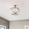 Jonathan Y Plains 12" 4-Light Modern Farmhouse Metal Open-Frame Pagoda LED Semi Flush Mount Mini Lantern, Nickel JYL7610D - alternate 10
