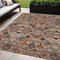 Homeroots 5' X 8' Brown Gray And Tan Geometric Washable Indoor Outdoor Area Rug 603234 - alternate 1