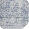 Homeroots 8' Navy Blue Round Oriental Washable Indoor Outdoor Area Rug 607610 - alternate 6