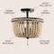 Jonathan Y Allie 14" Wood Beaded/Metal LED Semi Flush Mount, Black / Light Taupe JYL9020A - alternate 7