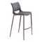 Homeroots Set of Two 29" Dark Gray and Walnut Faux Leather and Steel Low Back Counter Height Bar Chairs, 2PK 555689 - alternate 4