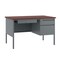 Flash Furniture Cambridge Commercial Grade 24x48 Right Side Single Pedestal Desk, 3 Locking Drawers, Mahogany Top GC-M-GRY-24X48-MHG-GG - alternate 1