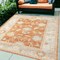 Homeroots 5' X 7' Blue and Orange Floral Stain Resistant Indoor Outdoor Area Rug 531501 - alternate 1