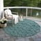 Homeroots 8' Teal Blue Aqua And Ivory Round Floral Washable Indoor Outdoor Area Rug 581926 - alternate 7