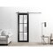 Sartodoors Sturdy Barn Door Frosted Tempered Glass Planum 2122 Black 24x96 Solid Core Modern Interior PLANUM2122BD-S-BLK-24 x 96 - alternate 6