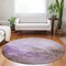 Homeroots 8' Lavender Brown And Ivory Round Abstract Washable Indoor Outdoor Area Rug 604799 - alternate 5