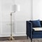 Jonathan Y Cora 60" Modern Metal LED Floor Lamp with Integrated Glass Side Table and Swing Arm, Brass/Clear JYL3055A - alternate 9