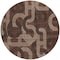 Homeroots 8' Chocolate And Beige Round Geometric Washable Indoor Outdoor Area Rug 614037 - alternate 7