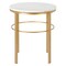 Homeroots 24" Brass And White Faux Marble And Steel Round End Table 544245 - alternate 6