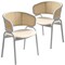 Leisuremod Ervilla Dining Arm Chair with Leather Seat and White Steel Base in White, 2PK ECW-20W-L2 - alternate 1