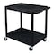 Luxor Utility Cart with Lipped Plastic Shelves, Polyethylene, 400 lb Load Capacity, 2 Shelves, 24 in L HE38-B - alternate 11