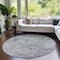 Homeroots 8' Gray Beige And Charcoal Round Oriental Washable Indoor Outdoor Area Rug 587442 - alternate 7