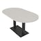 Skutchi Designs Racetrack Conference Table With Power, 36 in W, 72 in L, Ivory HAR-RAC-36X72-DOU.BK-K458-NA - alternate 1
