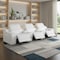 Homeroots 129" White Italian Leather Reclining USB Sofa 632869 - alternate 4