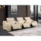 Homeroots 129" Beige Italian Leather Reclining USB Sofa 632881 - alternate 7