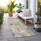Homeroots 8' Runner Taupe Abstract Washable Non Skid Indoor Outdoor Runner Rug 559196 - alternate 7