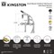 Kingston Brass 7" Center Deck-Mount Clawfoot Tub Faucet with Hand Shower, Brushed Brass AE6407CG - alternate 2