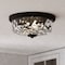 Vaxcel Northlake 2-Light Black Transitional Dome Flush Mount Fixture, Clear Glass Shade C0335 - alternate 6