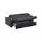 Homeroots 74" Black Faux Leather Convertible Futon Sleeper Sofa And Toss Pillows With Storage 607182 - alternate 7