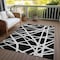 Homeroots 8' X 10' Black And Ivory Geometric Washable Indoor Outdoor Area Rug 600423 - alternate 6