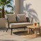 Homeroots 56in Dark Gray Aluminum Outdoor Love Seat with Taupe Cushions 556637 - alternate 9