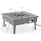 Leisuremod Walbrooke Outdoor Patio Aluminum Square Fire Pit Side Table with Lid and Fire Glass, Grey WGR-27-GL - alternate 6