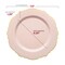Smarty Had A Party Pink w/Gold Rim Round Blossom Plastic Dinnerware  Set (120 Dinner Plates+120 Salad Plates), 240PK 4840PG-VP-CASE - alternate 9