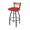 Holland Bar Stool Co Revelle 30in Swivel Bar Stool with Bronze Finish, Medium Back and Canter Red Seat 881 - alternate 1