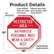 Signmission Restricted Area Authorized Personne, 10 inch X 10 inch, Plastic Sign, 2PK OC-P-2PACK-10-174 - alternate 6