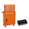 Homeroots Set of Two Orange Multi-Tier Steel Rolling Cabinet With Lid, 2PK 714592 - alternate 6