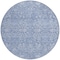 Homeroots 8' Denim Blue And Ivory Round Floral Washable Indoor Outdoor Area Rug 604673 - alternate 7