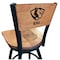 Holland Bar Stool Co 36" Blk Wrinkle Eastern Illinois Swivel Bar Stool, Laser Engraved Back L03836BWMedMplAEastILMedMpl - alternate 1