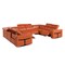 Homeroots Camel Italian Leather Power Reclining U Shaped Eight Piece Corner Sectional With Console 634684 - alternate 13