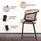 Leisuremod Ervilla Dining Arm Chair with Wicker Back and Leather Seat in Taupe, 2PK EC20TP-L2 - alternate 8