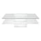 Homeroots 39" Clear and White Glass And Wood Square Pedestal Coffee Table With Shelf 488708 - alternate 1