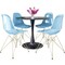 Leisuremod Bristol 5-Piece Modern Dining Set: Round MDF Table & 4 Eiffel Plastic Chairs with Chrome Legs, 5PK BTBL-35BL-CR19TBUG4 - alternate 1