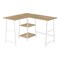 Homeroots 47" Natural and White Wood and Metal Corner Trestle Computer Desk 489993 - alternate 1