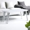 Homeroots 47" White Clear and Silver Wood And Glass And Metal Coffee Table 490767 - alternate 5