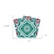 Homeroots 12" X 12" Turq and Terra Cotta Scroll Peel and Stick Removable Tiles 556408 - alternate 6