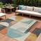 Homeroots 10' X 14' Gray Gold And Salmon Geometric Washable Indoor Outdoor Area Rug 617985 - alternate 1