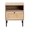 Baxton Studio Caterina MidCentury Transitional Natural Brown Finished Wood and Natural Rattan 1Door Nightstand 220-12861-ZORO - alternate 8