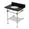 Kingston Brass 30-Inch Black Granite Console Sink with Acrylic Legs and Shelf, 8-Inch, 3-Hole KVPK30KAB8 - alternate 1