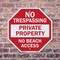 Signmission No Trespassing Private Property No, 10 inch X 10 inch, Aluminum Metal Signs, 2PK OC-A-2PACK-10-91 - alternate 5