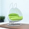Leisuremod White Wicker Hanging 2 person Egg Swing Chair with Light Green Cushions ESCW-57LG - alternate 7