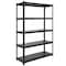 Shuntong Metal Shelving 5-Tier 48 in.W x 18 in.D x 72 in.H, Concealed Post, Laminated Boards - Black Wrinkle Textured Finish SH-ZCP-481872-5B-WB - alternate 1