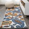 Jonathan Y Julien Paisley High-Low Orange/Blue 2 ft. x 8 ft. Indoor/Outdoor Runner Rug AMC102B-28 - alternate 1