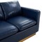 Leisuremod Nervo Upholstered Leather Loveseat with Gold Frame, Navy Blue NS55BU-L - alternate 6