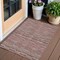 Homeroots 3' X 5' Red Beige And Copper Striped Washable Indoor Outdoor Area Rug 587932 - alternate 1