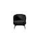 Homeroots 28" Black Velvet and Steel Lounge Chair 716374 - alternate 1